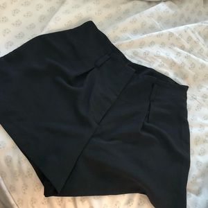 Black high waisted pleated shorts